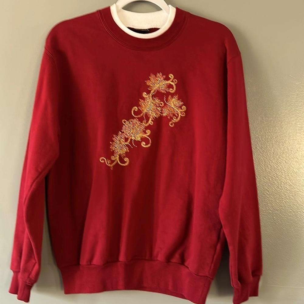 Embroidered Sweatshirt, Size M y2k cottage nature bohemian comfy wear women’s
